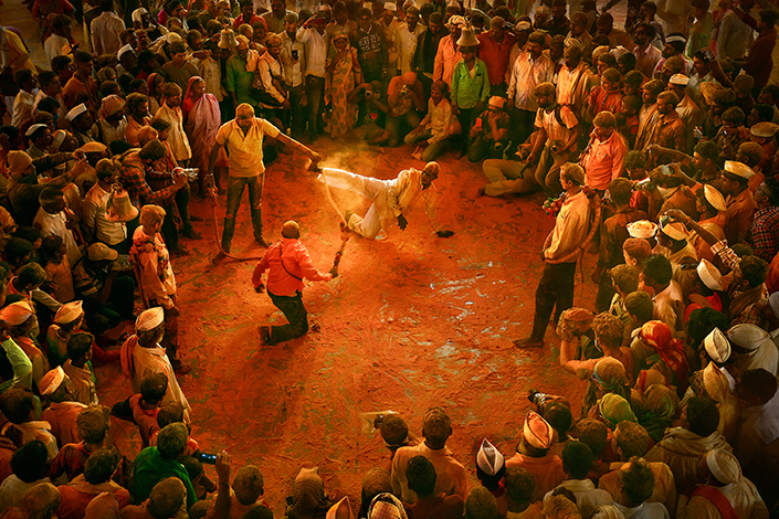 Sanghamitra Bendkhale Golden Blessings in the Air - The Vibrance of Pattankadoli Yatra!, near Kolhapur, Maharashtra, India